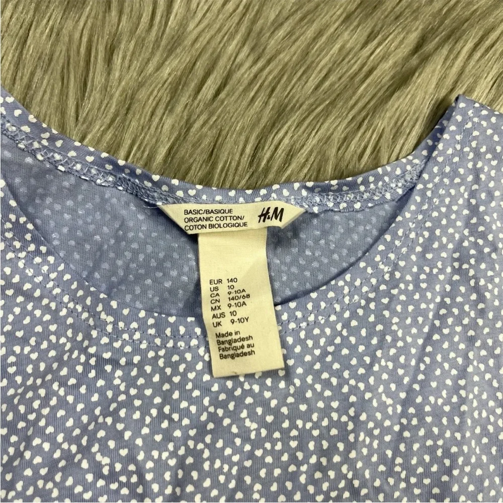 H&M Girls Heart Print 2 Piece Cotton Tank Shorts Set Size 10